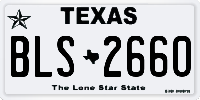 TX license plate BLS2660