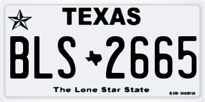 TX license plate BLS2665