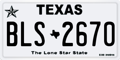TX license plate BLS2670