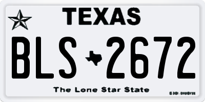 TX license plate BLS2672
