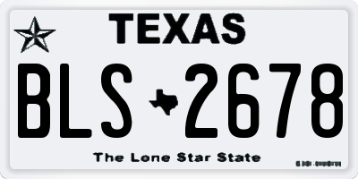 TX license plate BLS2678