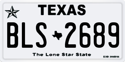 TX license plate BLS2689