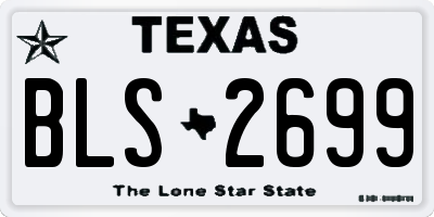TX license plate BLS2699