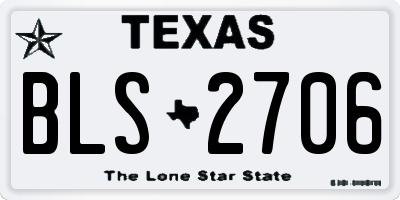 TX license plate BLS2706