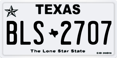 TX license plate BLS2707