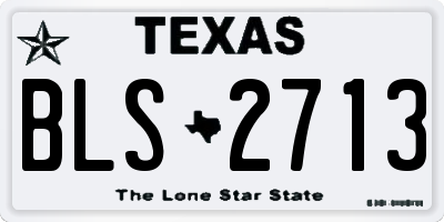 TX license plate BLS2713