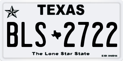 TX license plate BLS2722