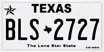 TX license plate BLS2727