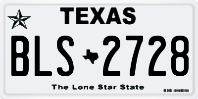 TX license plate BLS2728