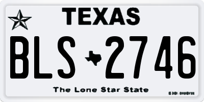 TX license plate BLS2746