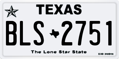 TX license plate BLS2751