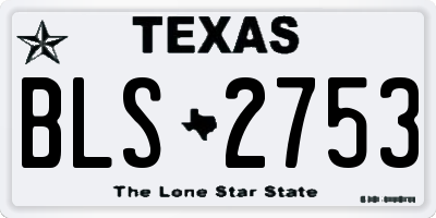 TX license plate BLS2753