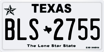 TX license plate BLS2755