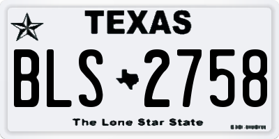 TX license plate BLS2758