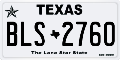 TX license plate BLS2760