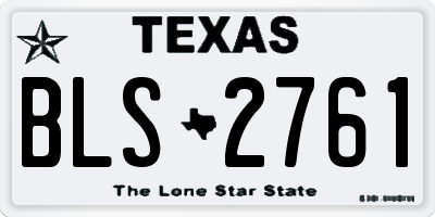 TX license plate BLS2761