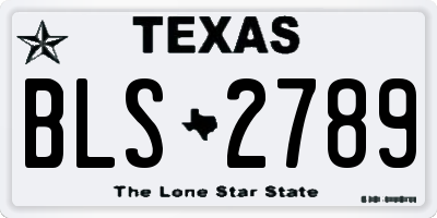 TX license plate BLS2789