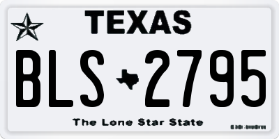 TX license plate BLS2795