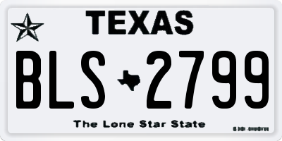 TX license plate BLS2799