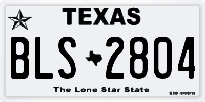 TX license plate BLS2804