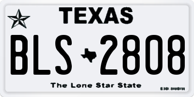 TX license plate BLS2808