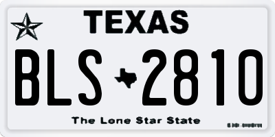 TX license plate BLS2810