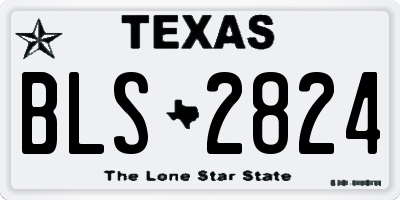 TX license plate BLS2824