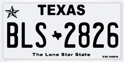 TX license plate BLS2826