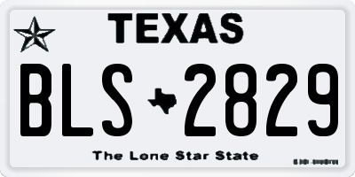 TX license plate BLS2829
