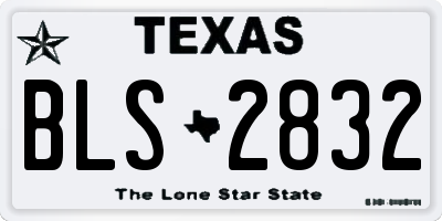 TX license plate BLS2832