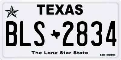TX license plate BLS2834