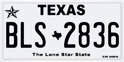 TX license plate BLS2836