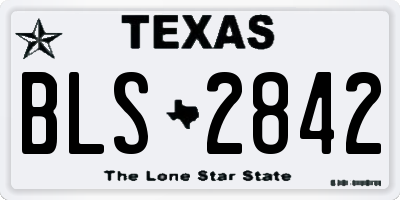 TX license plate BLS2842