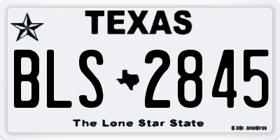 TX license plate BLS2845