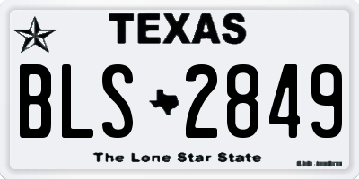 TX license plate BLS2849