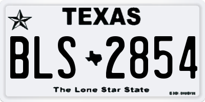 TX license plate BLS2854