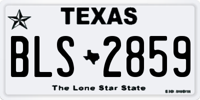TX license plate BLS2859