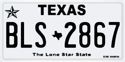TX license plate BLS2867