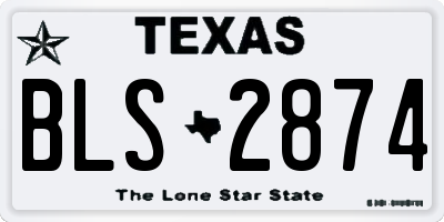 TX license plate BLS2874