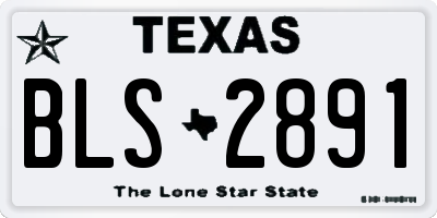 TX license plate BLS2891