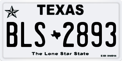 TX license plate BLS2893