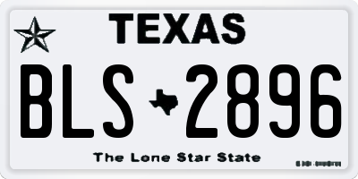 TX license plate BLS2896