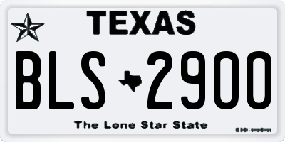 TX license plate BLS2900