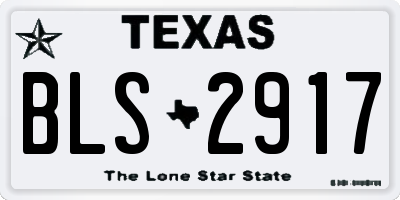 TX license plate BLS2917