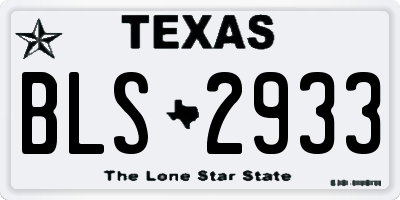 TX license plate BLS2933