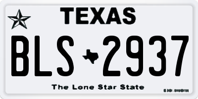 TX license plate BLS2937