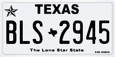 TX license plate BLS2945