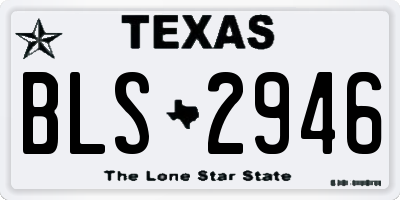 TX license plate BLS2946