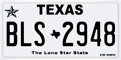 TX license plate BLS2948