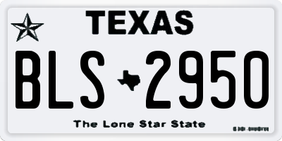 TX license plate BLS2950